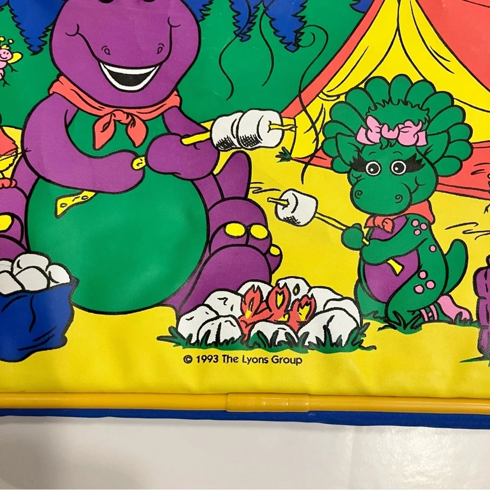 VTG THERMOS 1993 Barney & Baby Bop Soft Vinyl Lunchbox w/ Shoulder Strap RARE‎